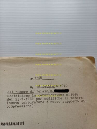 FIAT 130 1969 scheda omologazione DGM Motorizzazione Facsimile originale