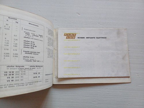 FIAT 130 berlina 1969 2a ediz. manuale uso manutenzione libretto …