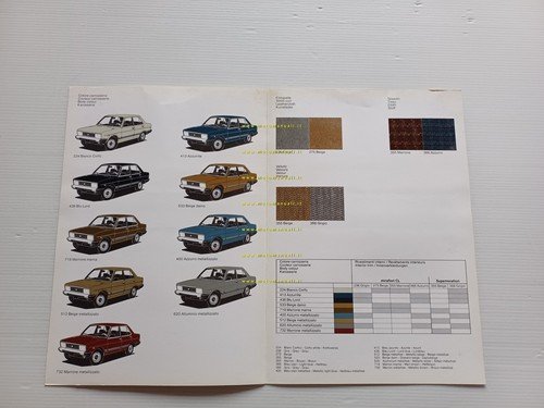 Fiat 131 cartella colori e interni modelli 1981-82 depliant originale