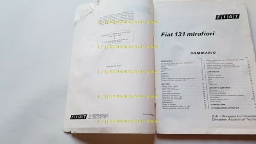 Fiat 131 Mirafiori 1975 manuale officina caratterist. tecniche dati riparazioni