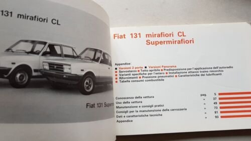 Fiat 131 Modelli 1981 Manuale Uso Manutenzione Libretto Originale