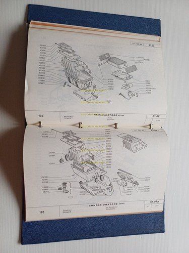 FIAT 132 1972 catalogo ricambi MOTORE originale