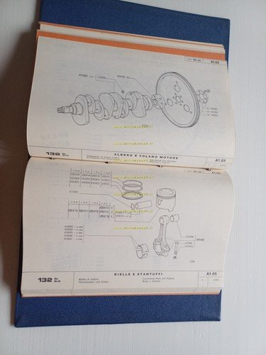 FIAT 132 GL-GLS 1974 catalogo ricambi MOTORE originale