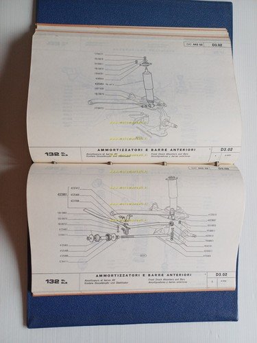 FIAT 132 GL-GLS 1974 catalogo ricambi MOTORE originale