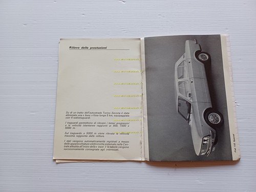 FIAT 132 rilievo delle prestazioni prova giornalisti opuscolo originale