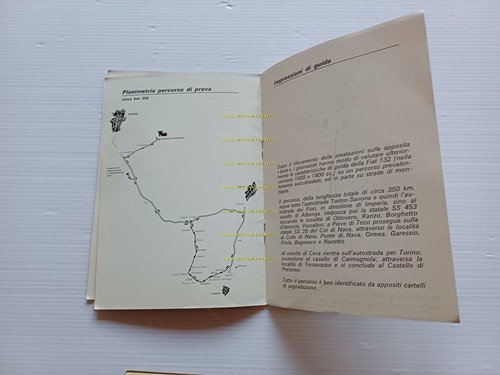 FIAT 132 rilievo delle prestazioni prova giornalisti opuscolo originale