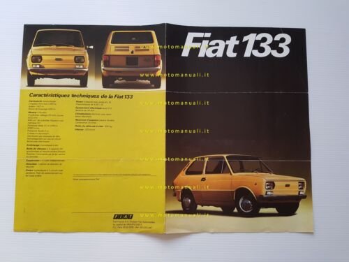 FIAT 133 850 1974 depliant francese originale