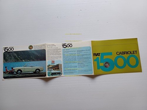 Fiat 1500 Cabriolet 1963 depliant italiano originale