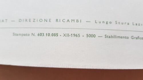 Fiat 1500 L 1965 catalogo ricambi CARROZZERIA originale BODY parts …