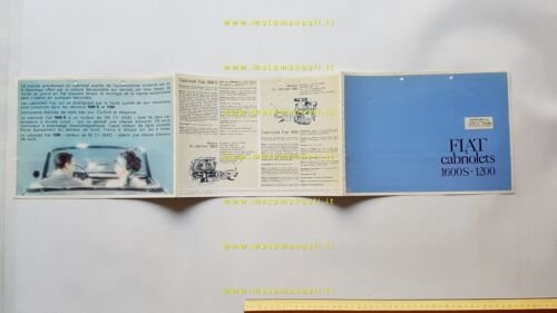 Fiat 1600 S - 1200 cabriolet depliant originale francese