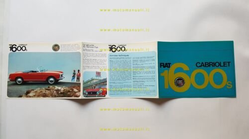 Fiat 1600 S cabriolet depliant originale francese