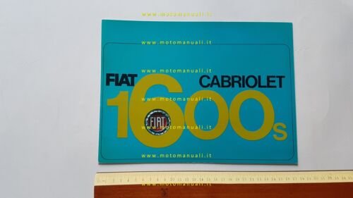 Fiat 1600 S cabriolet depliant originale italiano