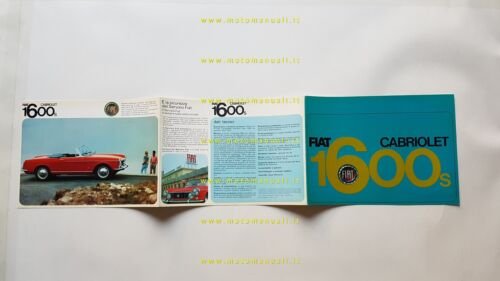Fiat 1600 S cabriolet depliant originale italiano
