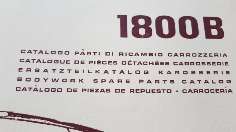 Fiat 1800 B 1965 catalogo ricambi CARROZZERIA originale BODY parts …