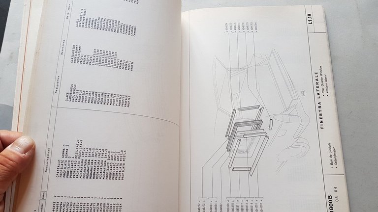 Fiat 1800 B 1965 catalogo ricambi CARROZZERIA originale BODY parts …