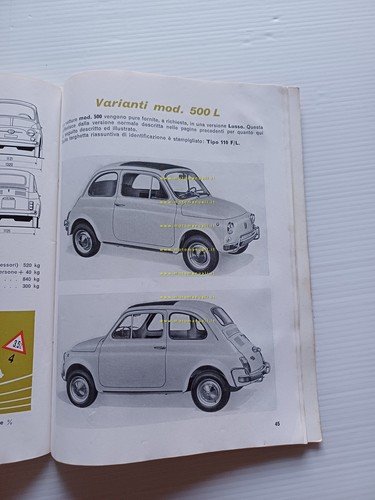 Fiat 500 - 500 L 1969 manuale uso manutenzione libretto …