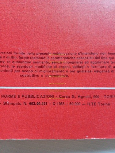FIAT 500 110F 1965 Manuale Uso Manutenzione Libretto Istruzioni originale
