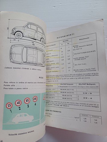 FIAT 500 110F 1965 Manuale Uso Manutenzione Libretto Istruzioni originale