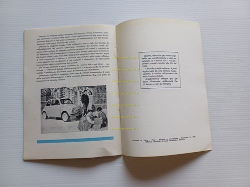 FIAT 500 1a Serie 1956 depliant opuscolo italiano originale