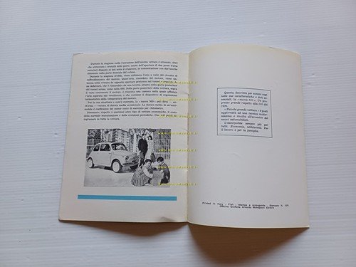 FIAT 500 1a Serie 1956 depliant opuscolo italiano originale