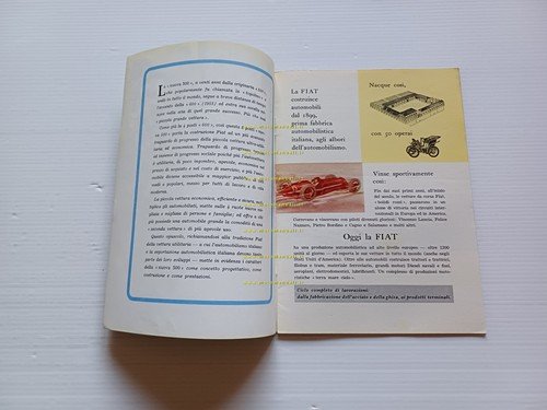 FIAT 500 1a Serie 1956 depliant opuscolo italiano originale