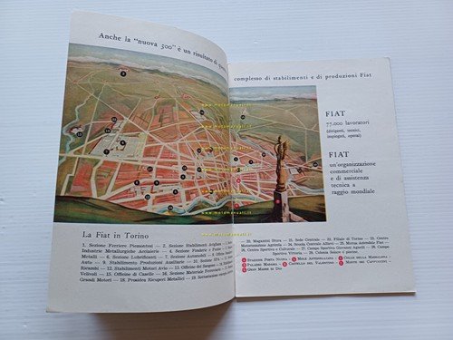 FIAT 500 1a Serie 1956 depliant opuscolo italiano originale