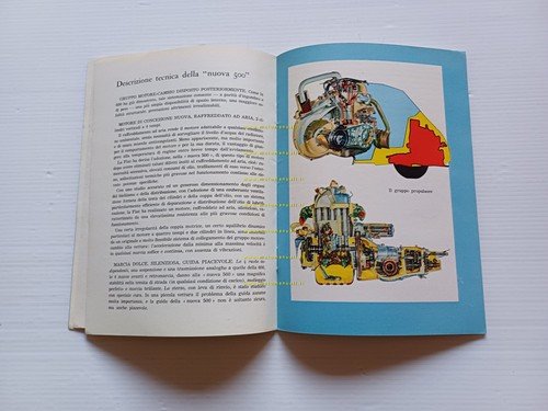 FIAT 500 1a Serie 1956 depliant opuscolo italiano originale