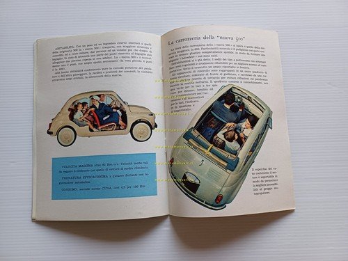 FIAT 500 1a Serie 1956 depliant opuscolo italiano originale