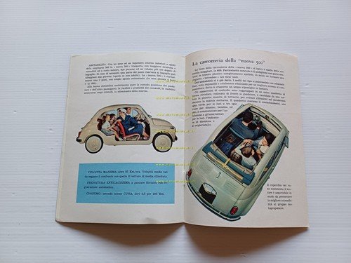 FIAT 500 1a Serie 1956 depliant opuscolo italiano originale
