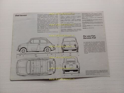 Fiat 500 600cc depliant originale italiano