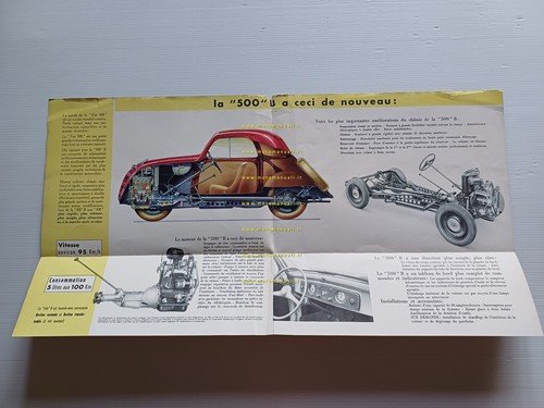 Fiat 500 B Topolino Berlina - Furgonette depliant Francese originale