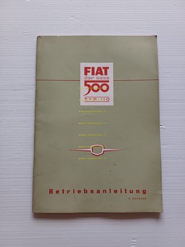 FIAT 500 Berlina Trasformabile Sport 1959 manuale uso libretto originale …
