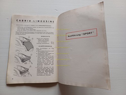 FIAT 500 Berlina Trasformabile Sport 1959 manuale uso libretto originale …