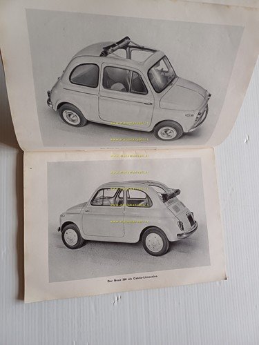 FIAT 500 Berlina Trasformabile Sport 1959 manuale uso libretto originale …