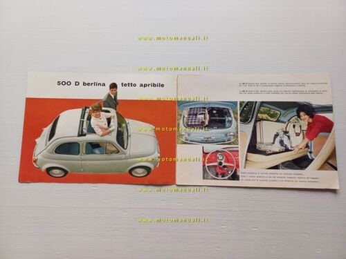 Fiat 500 D - 500 Giardiniera 1960 depliant originale italiano