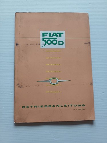 FIAT 500 D 1964 Manuale Uso Manutenzione Libretto Istruzioni originale …