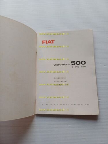 FIAT 500 Giardiniera 1960 Manuale Uso Manutenzione Libretto Istruzioni originale