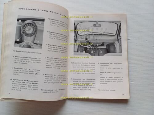 FIAT 500 Giardiniera 1960 Manuale Uso Manutenzione Libretto Istruzioni originale