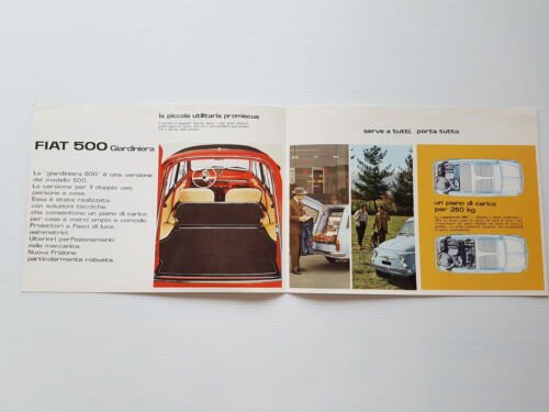 Fiat 500 Giardiniera 1965 depliant originale italiano