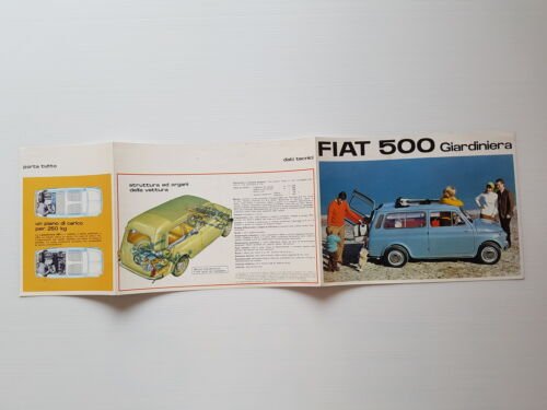 Fiat 500 Giardiniera 1965 depliant originale italiano