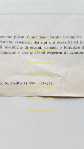 Fiat 515 Taxi 1932 depliant originale