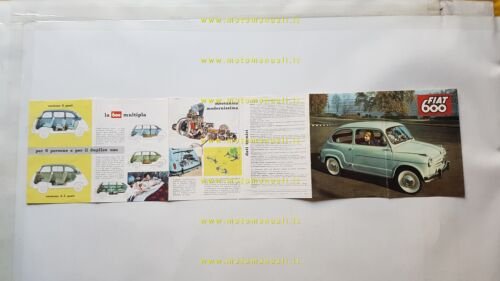 Fiat 600 - Multipla - Trasformabile depliant originale italiano