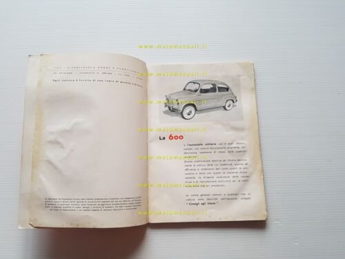 FIAT 600 1959 Manuale Uso Manutenzione Libretto Istruzioni originale