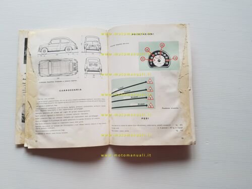 FIAT 600 1959 Manuale Uso Manutenzione Libretto Istruzioni originale