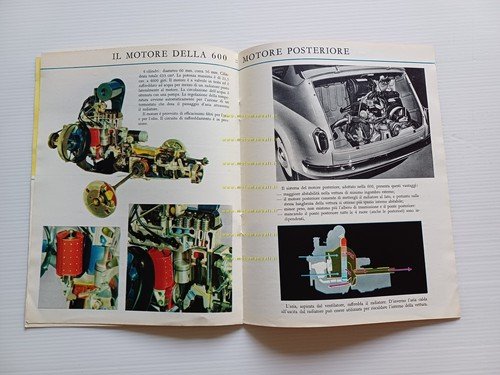 FIAT 600 1a Serie 1955 depliant opuscolo italiano originale
