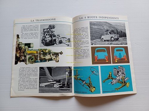 FIAT 600 1a Serie 1955 depliant opuscolo italiano originale