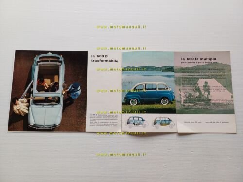 Fiat 600 D - 600 Multipla 1960 depliant originale italiano