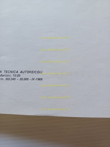 Fiat 600 D 1969 manuale officina caratteristiche tecniche dati riparazione