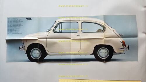 Fiat 600 D depliant poster originale italiano