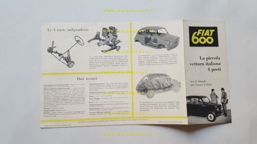 Fiat 600 depliant originale italiano